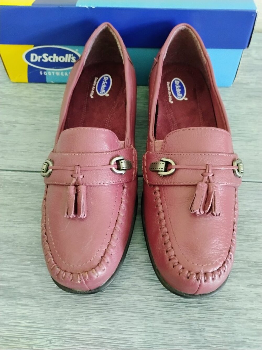 Dr Scholls NIB Rust Leather Tassel Loafers 8.5M